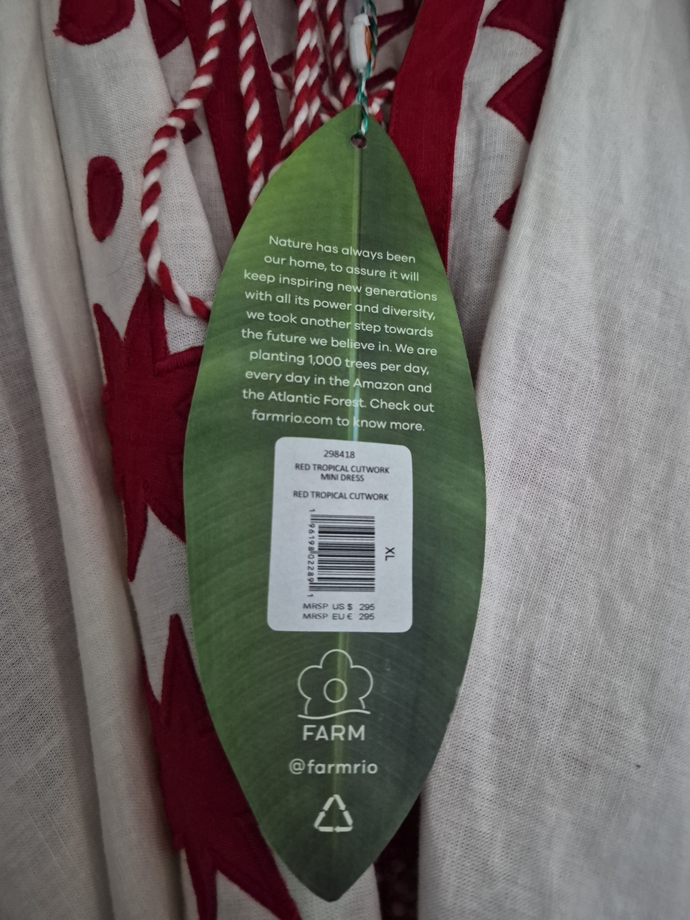NWT FARM RIO
Red Tropical Cutwork Mini Dress XL - Picture 5 of 7